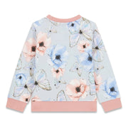 Rear view of the Guess girl's butterfly sweatshirt.