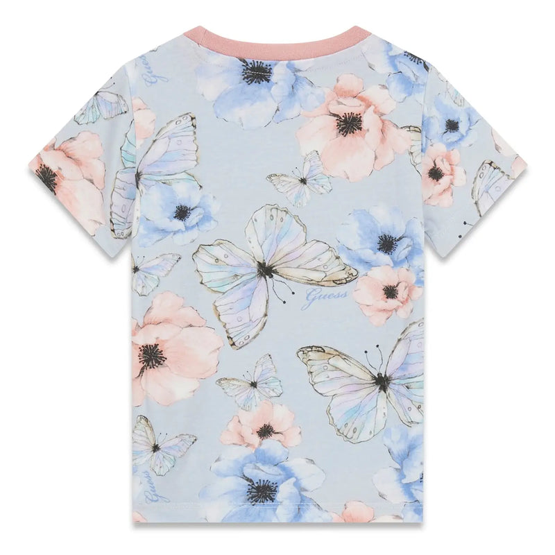 Rear view of the Guess butterfly t-shirt.