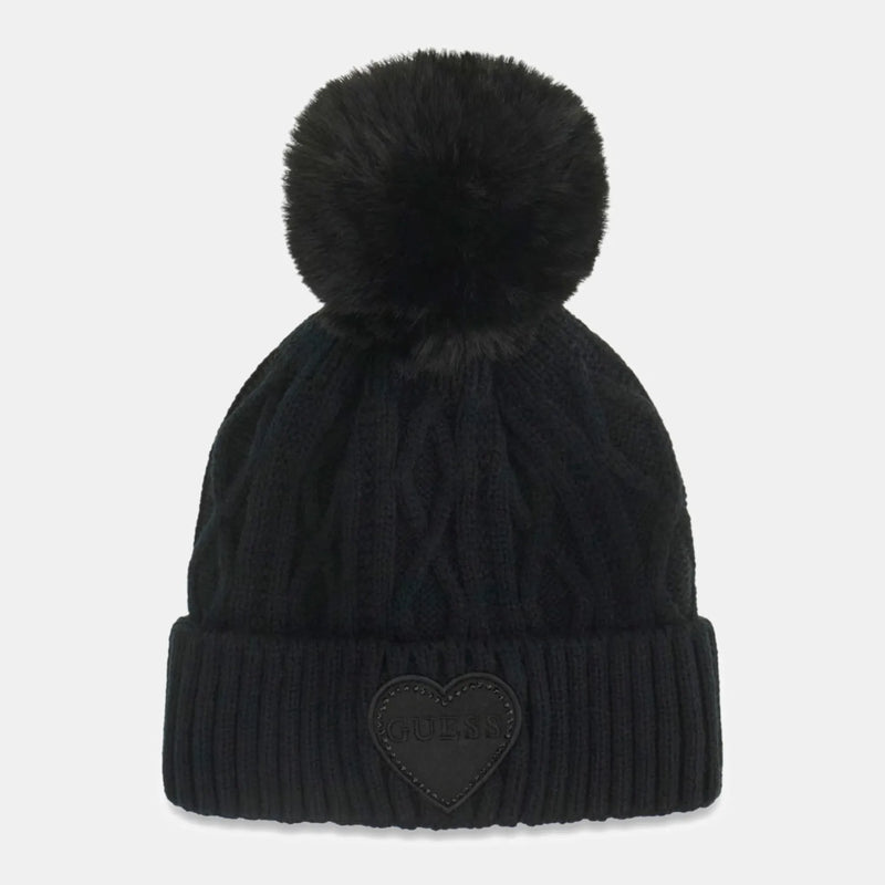 Guess girl's cable knit bobble hat - j6bz40.