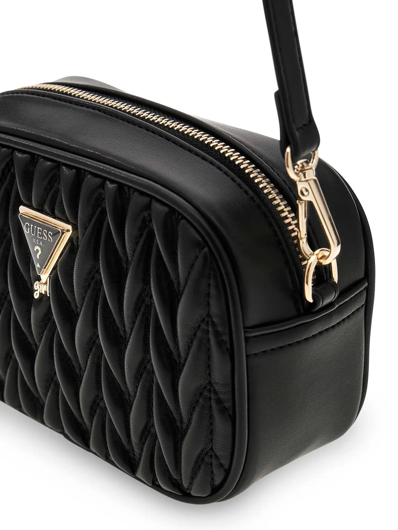 Guess camera bag with textured front panel.