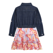 Back view of the Guess girl's chambray dress.