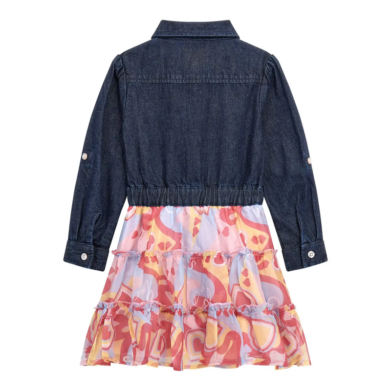 Back view of the Guess girl's chambray dress.