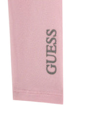 Guess leggings with silver glitter logo above the ankle.
