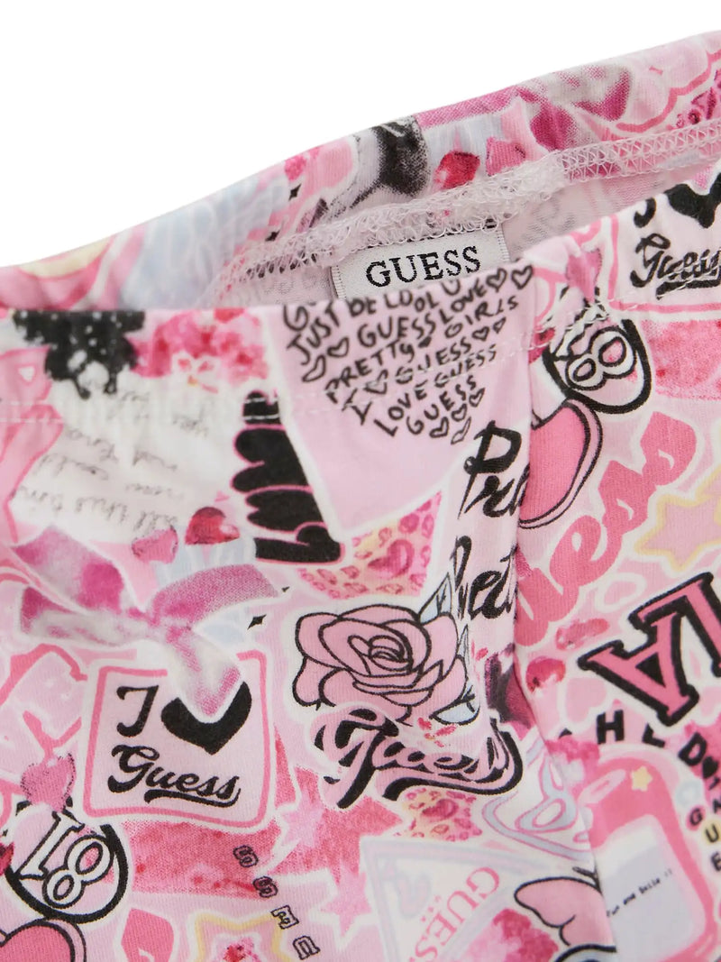 Closer look at the Guess collage print leggings.