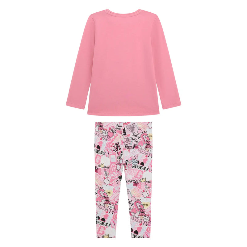 Back of the Guess collage print leggings set.