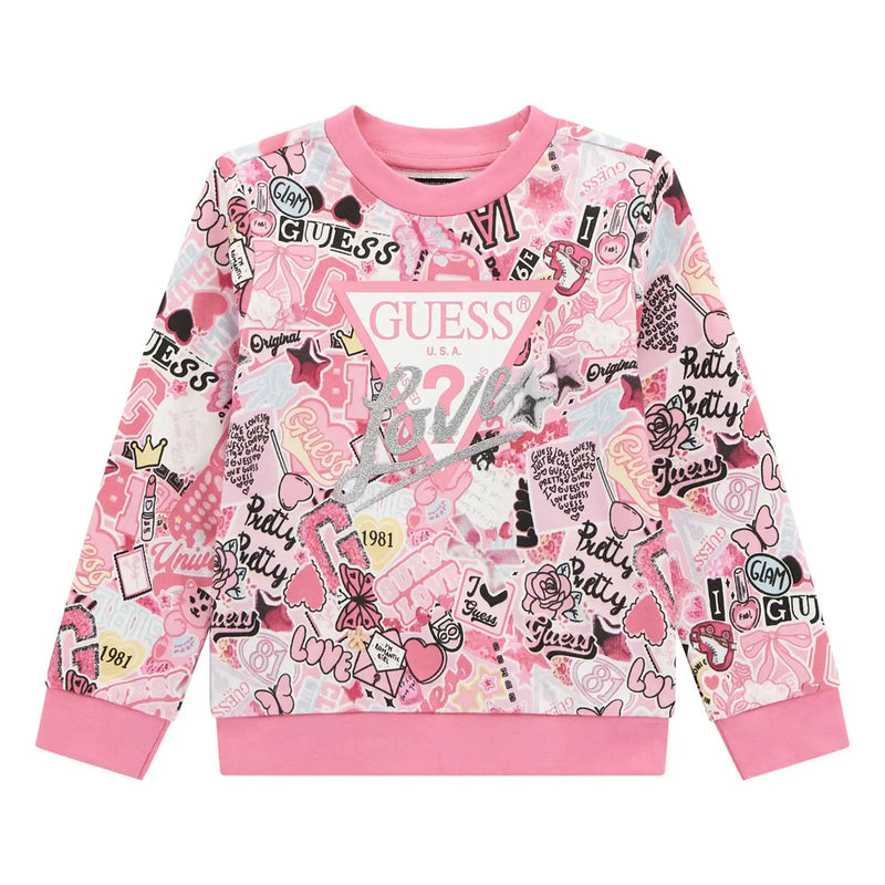 Guess girl's collage print sweatshirt - k5yq02.