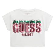 Guess white cropped t-shirt - j5ri10.
