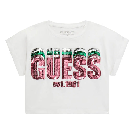 Guess white cropped t-shirt - j5ri10.