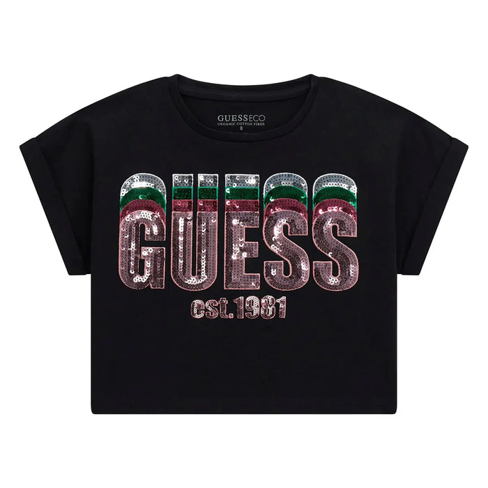 Guess Cropped T-Shirt - Black