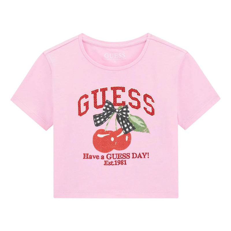 Guess girl's cropped t-shirt - j6ri06.