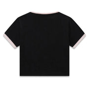 Rear view of the Guess ringer t-shirt.