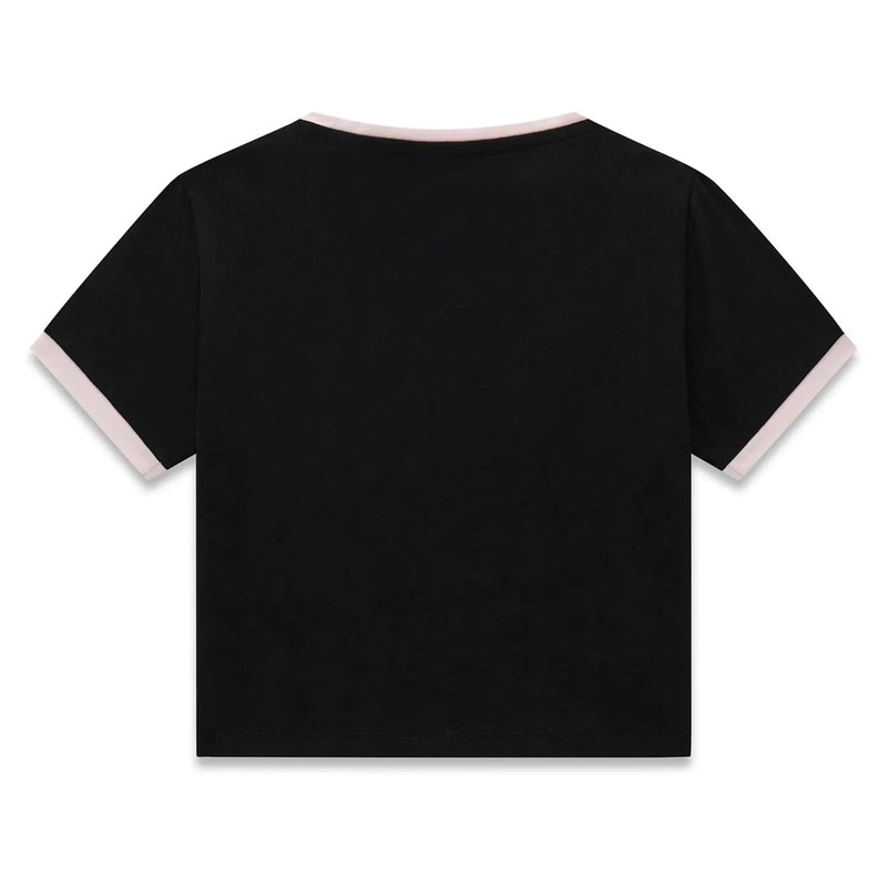 Rear view of the Guess ringer t-shirt.