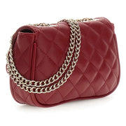 Rear view of the Guess red crossbody bag.