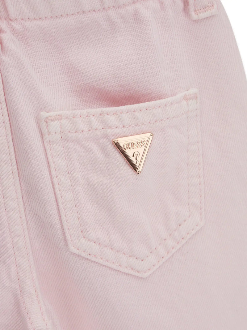 Guess culottes with gold triangle badge.