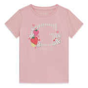 Guess girl's short sleeve pink t-shirt.
