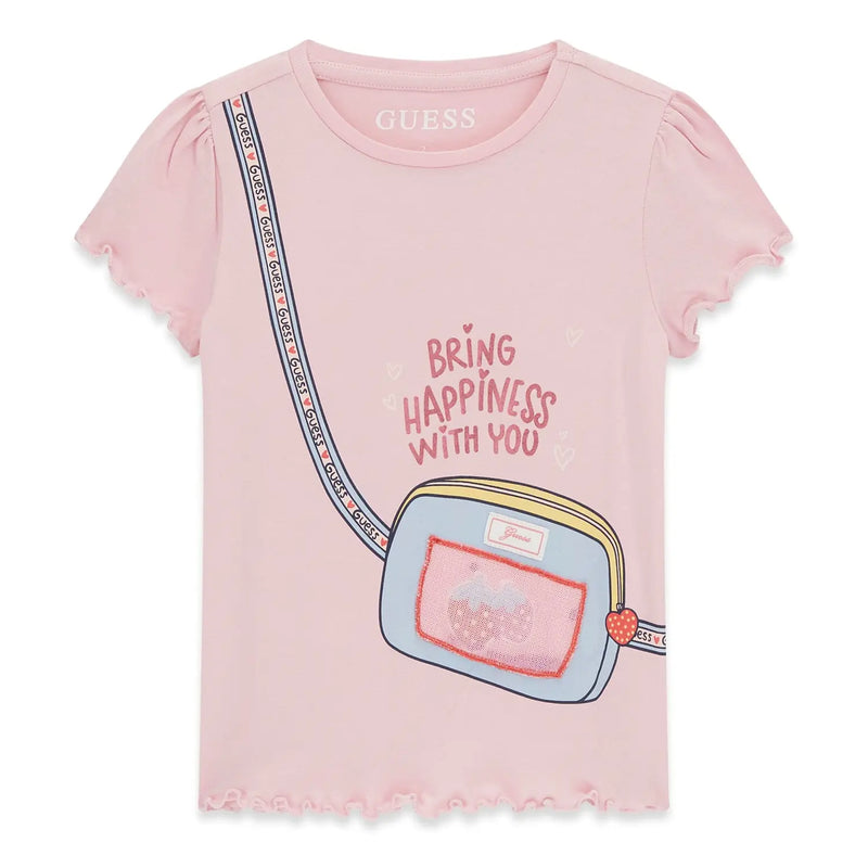 Guess Bag Print T-Shirt - Pink