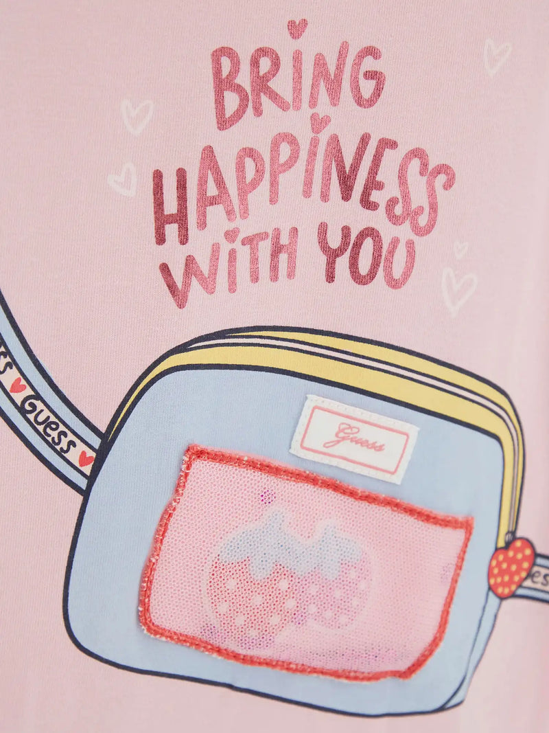 Guess Bag Print T-Shirt - Pink