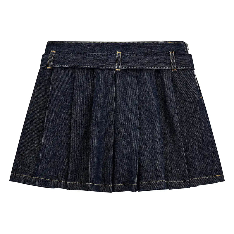 Rear view of the Guess denim skirt.