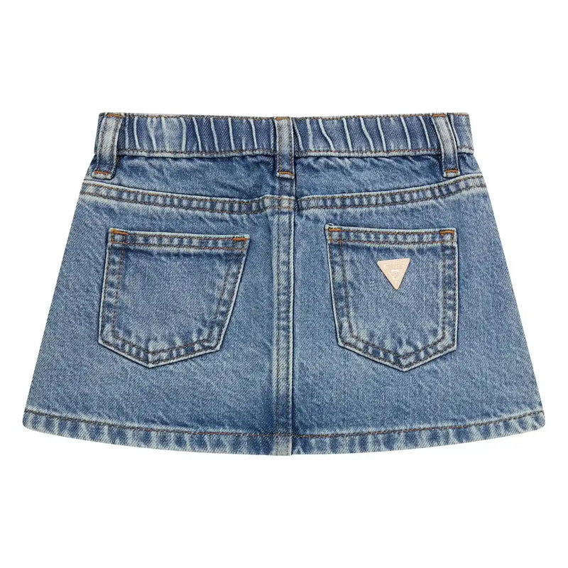 Back of the Guess denim skirt.