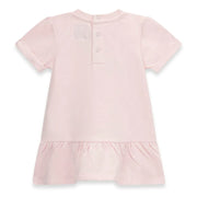 Rear view of the Guess pink teddy bear dress.