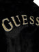 Guess faux fur jacket with large embroidered logo on the back.