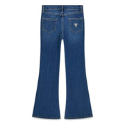 Back of the Guess blue flared jeans.