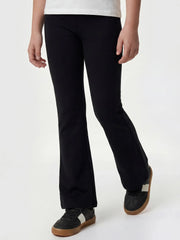 Closer view of the Guess flared leggings.