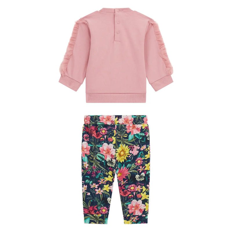 Back of the Guess floral leggings set.