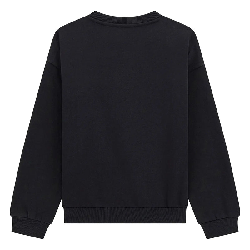 Back of the Guess black foil logo sweatshirt.