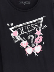 Closer look at the Guess foil logo t-shirt.