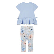 Back of the Guess blue butterfly leggings set.