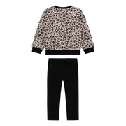 Back of the Guess girl's glitter logo leggings set.