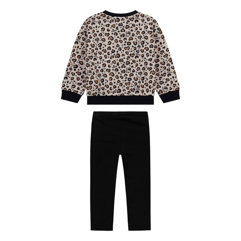 Back of the Guess girl's glitter logo leggings set.