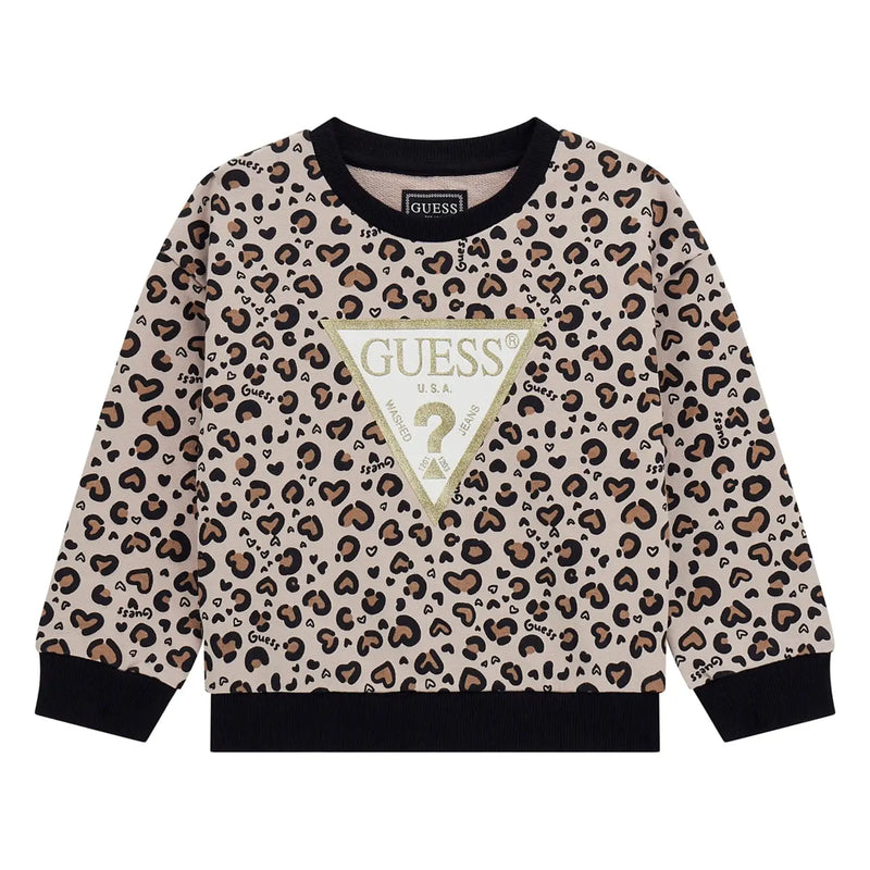 Guess girl's glitter logo sweatshirt - k5bq03.