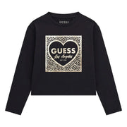 Guess jet black heart logo t-shirt - j5bi01.