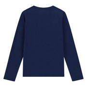 Back of the Guess blue heart logo t-shirt.