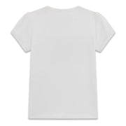 Rear view of the Guess girl's heart logo t-shirt.