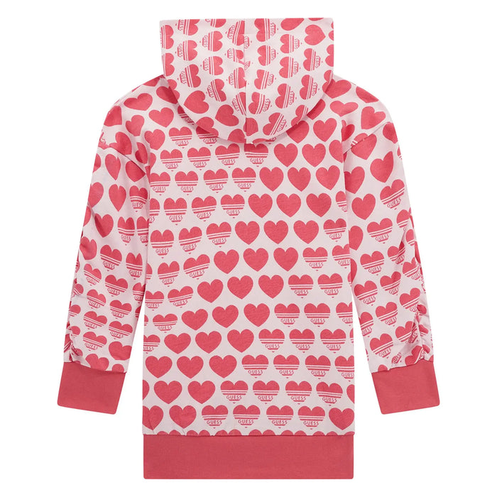 Back of the Guess heart print sweatshirt dress.