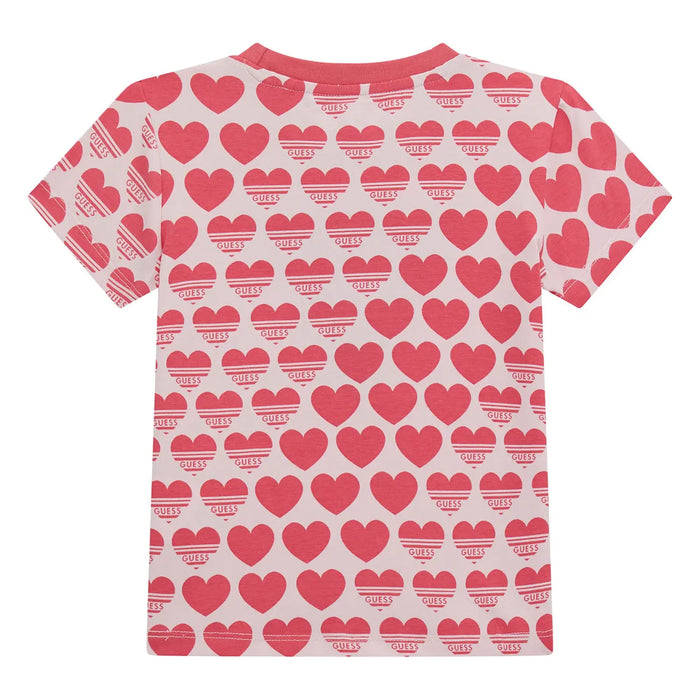 Back view of the Guess heart print t-shirt.