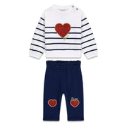 Guess baby girl's glitter heart tracksuit - a6rg06.