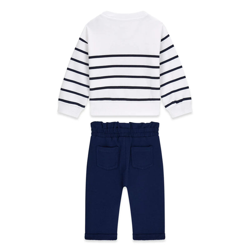 Rear view of the Guess glitter heart tracksuit.