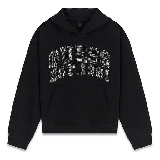 Guess jet black rhinestone hoodie - j6rq02.