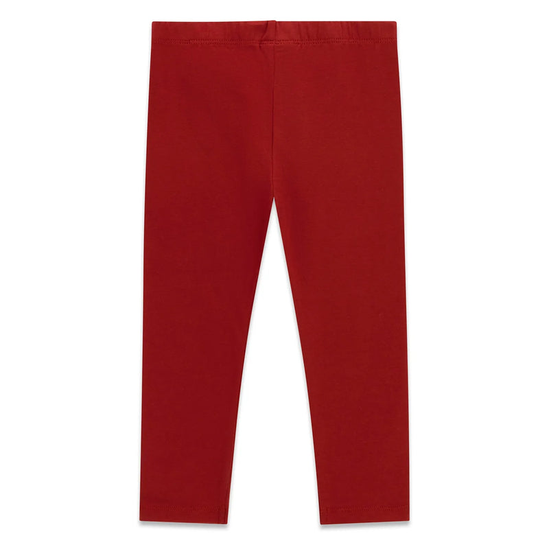 Back of the Guess red glitter logo leggings.