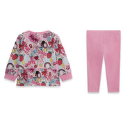 Back of the Guess pink patterned leggings set.