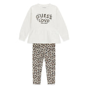Guess girl's leopard print leggings set - k6bg02.