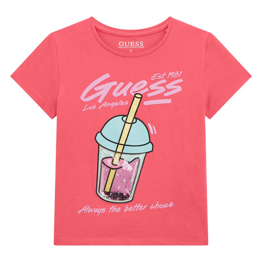 Guess pink logo t-shirt - j5gi31.