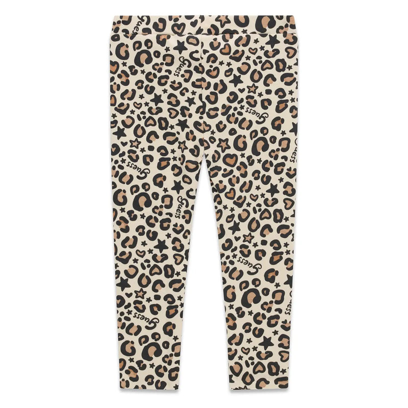 Rear view of the Guess leopard print leggings.