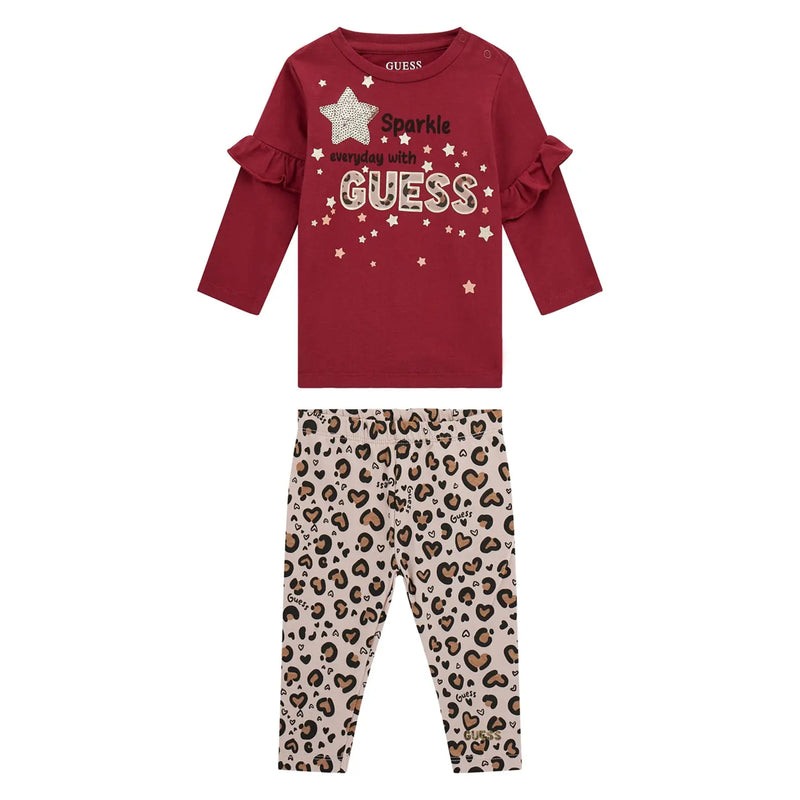 Guess baby girl's sparkle leggings set - a5bg02.