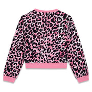 Back of the Guess pink leopard print sweatshirt.