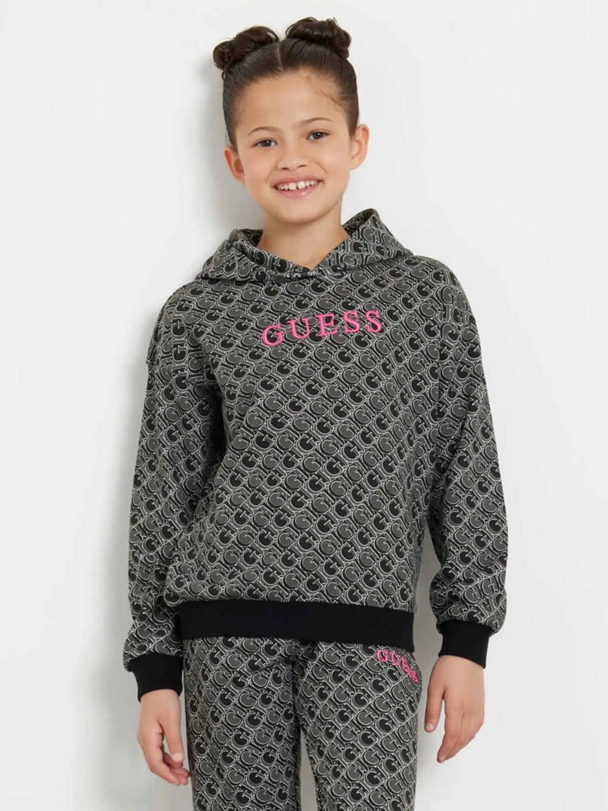 Guess Logo Hoodie Black Bumbles for Kids